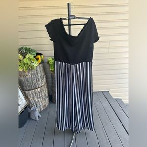 Black and white striped jumpsuit